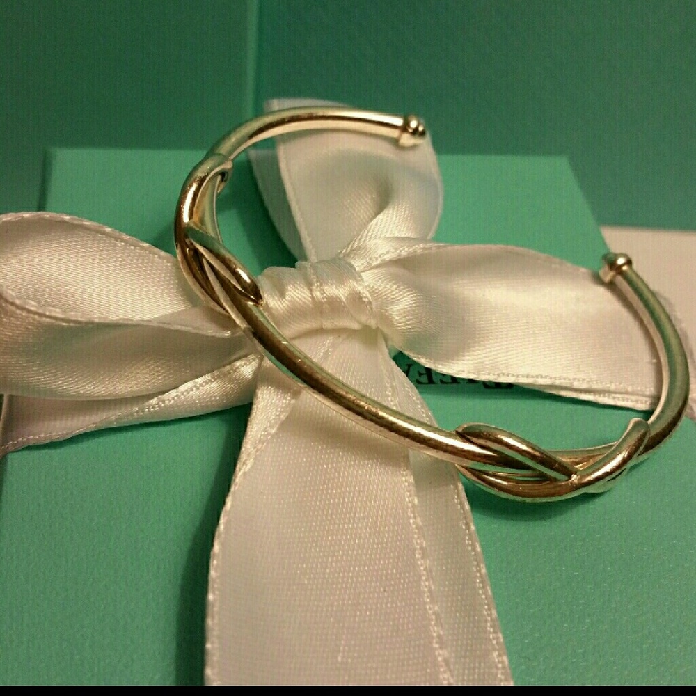 Sterling Silver Tiffany & Co. Two Station Infinity Cuff Bracelet